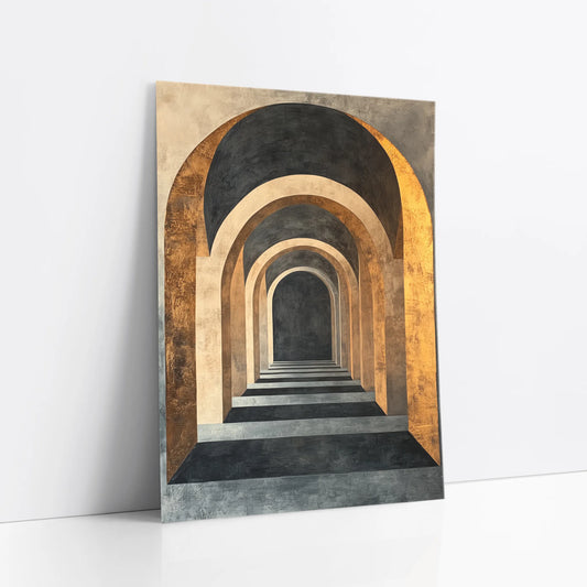 Architectural Infinity Tunnel Honey Bronze art print