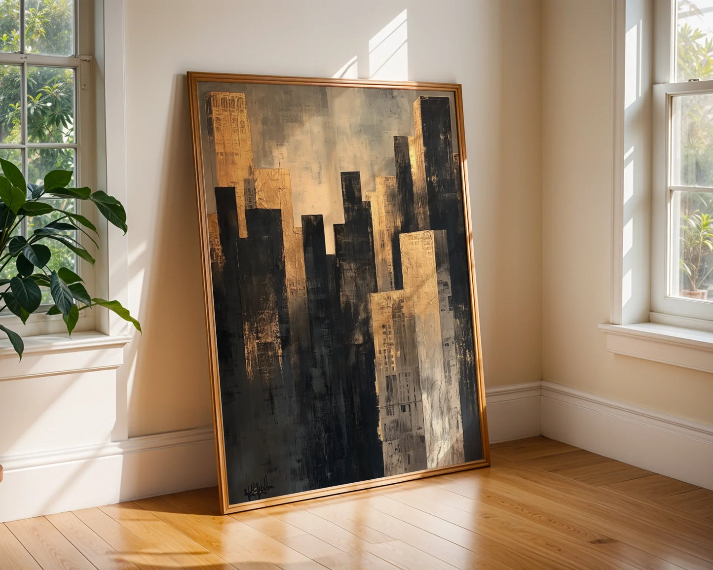 Gold Manhattan Skyline Champagne Mist in room