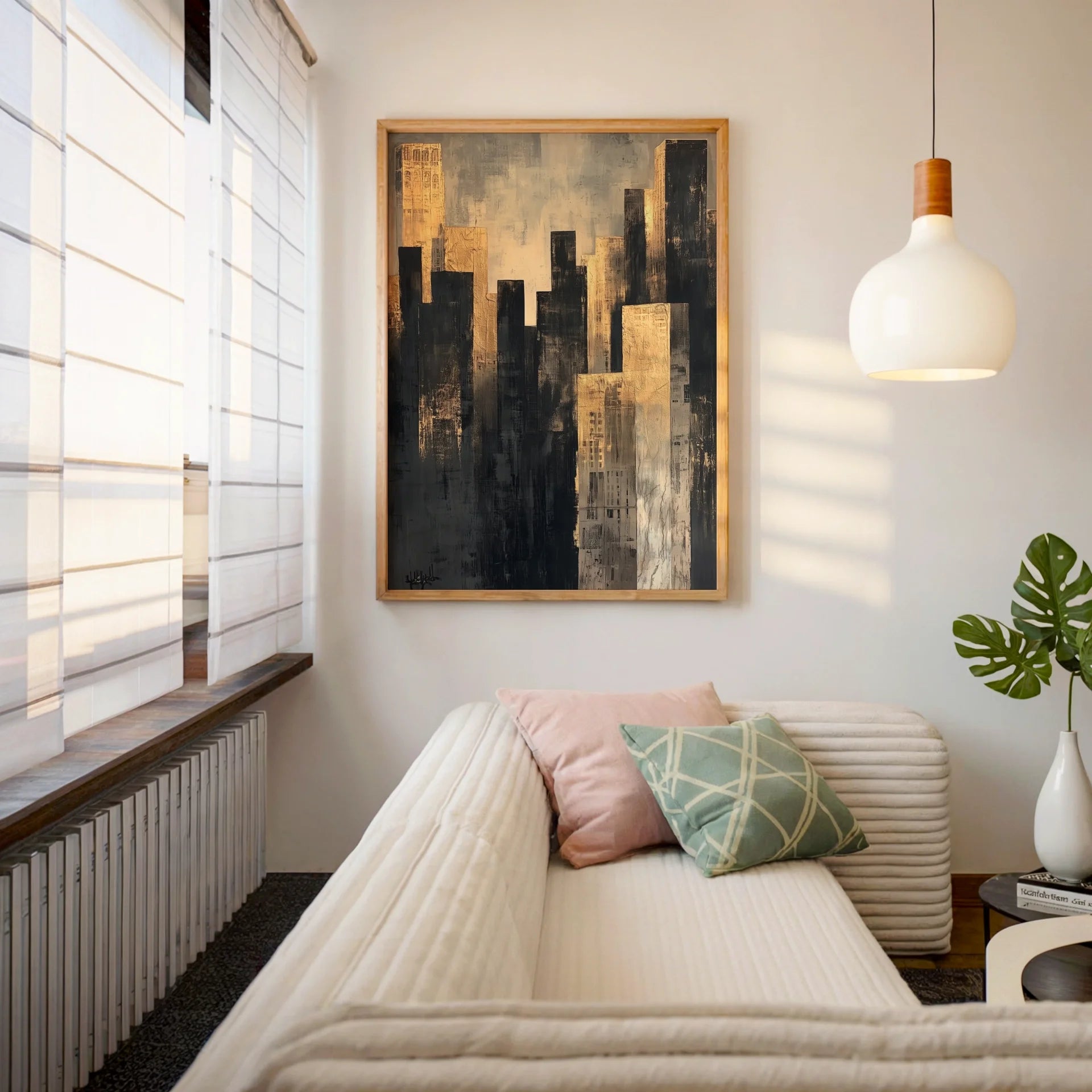 Gold Manhattan Skyline Champagne Mist in room