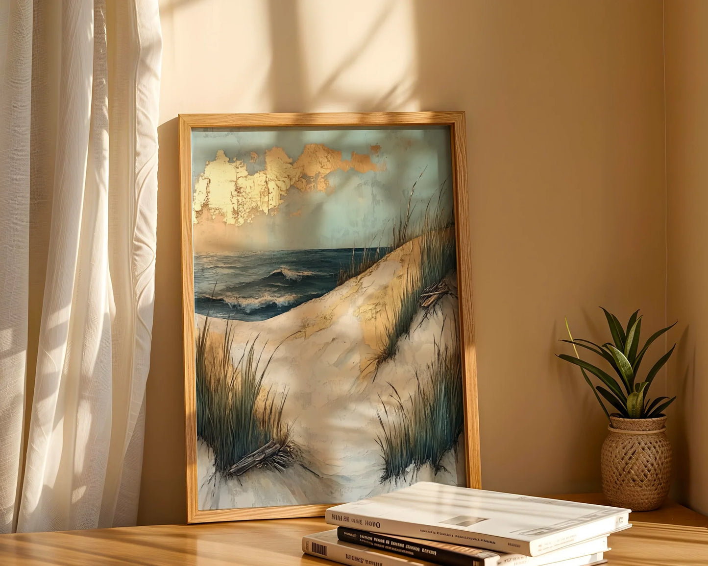 Coastal Dunes Storm Clouds Windswept Shore in room