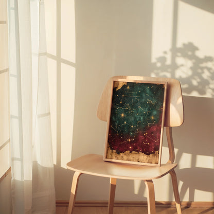 Star Map Constellation Ancient Astronomy Chart in room