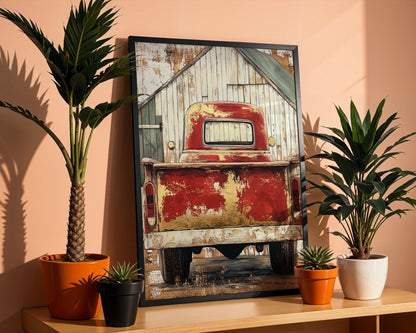 Red Truck Farmhouse Dissolving Barn Sanctuary in room
