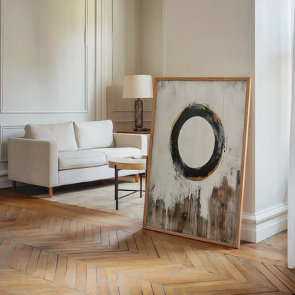 Zen Enso Circle Japandi Dripping Paint in room