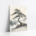 Japanese Pine Tree Misty Valley Japandi art print