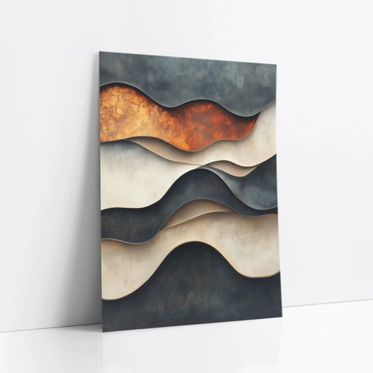 Copper Geological Layers Textured art print