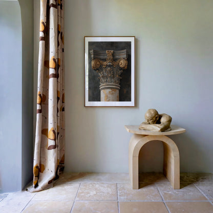 Antique Corinthian Capital Golden Patina in room