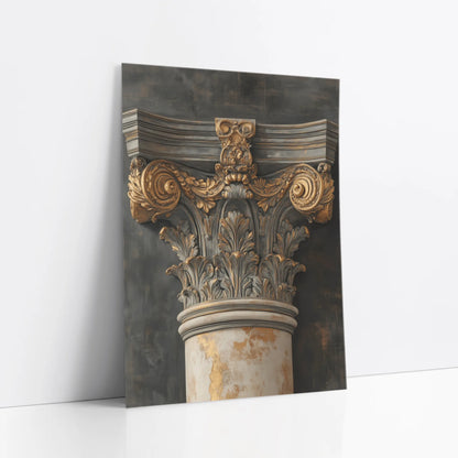 Antique Corinthian Capital Golden Patina art print