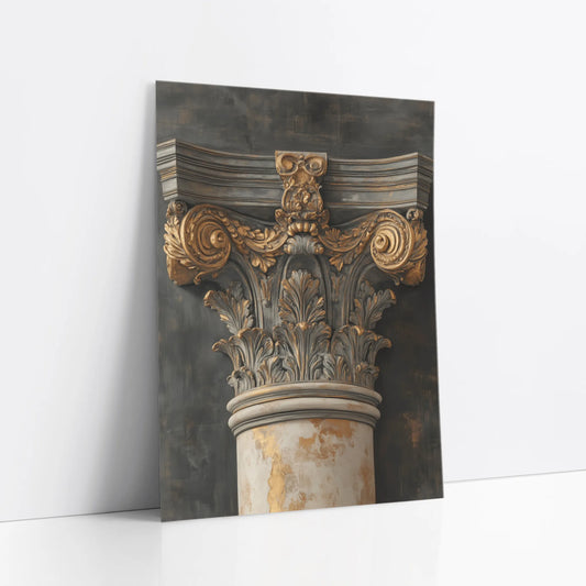 Antique Corinthian Capital Golden Patina art print