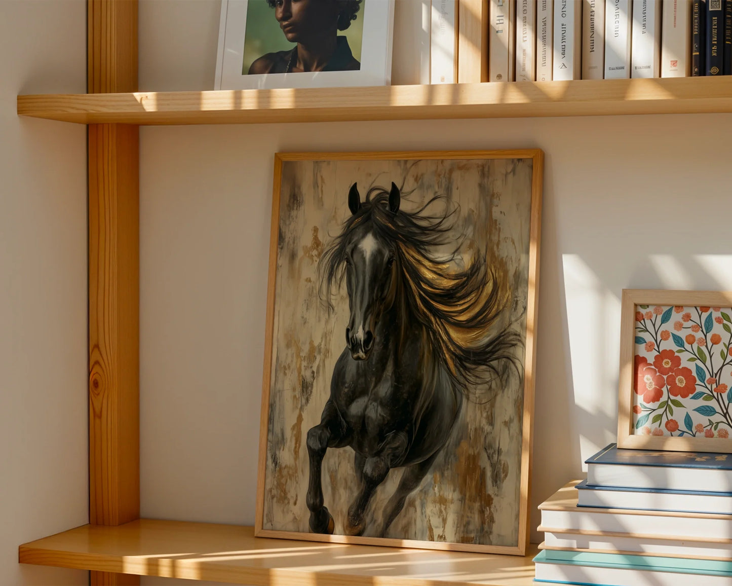Dark Horse Golden Mane Luxury Textured in room