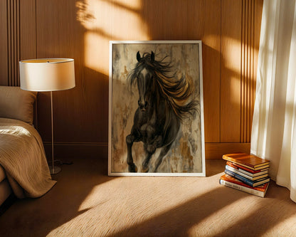 Dark Horse Golden Mane Luxury Textured in room
