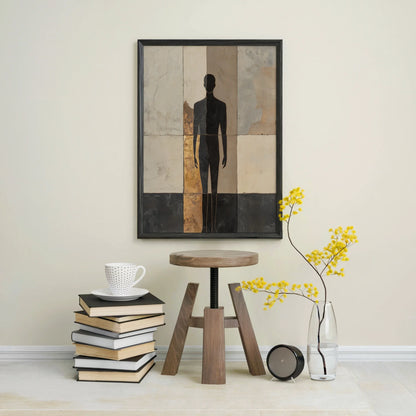 Marble Texture Silhouette Fragmented Human Form in room