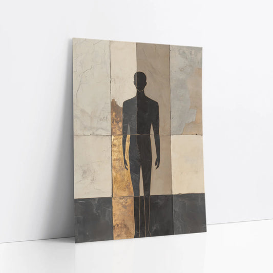 Marble Texture Silhouette Fragmented Human Form art print