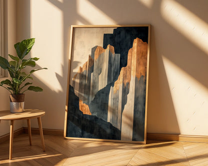 Large Mountain Art Golden Mist Stone Sentinels in room
