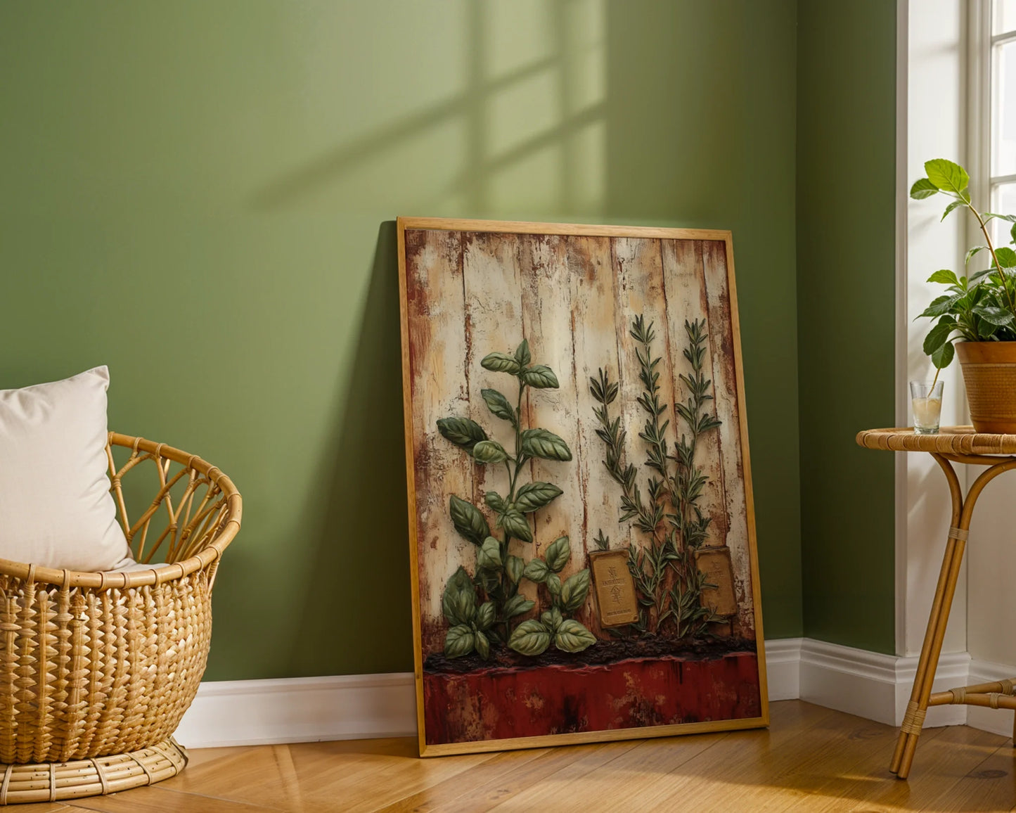 Farmhouse Herb Kitchen Basil Rosemary Journal in room