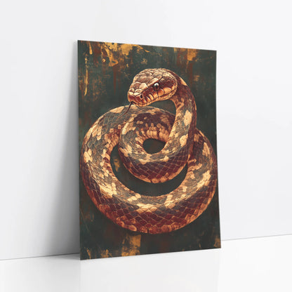 Ancient Serpent Coiled Snake Dark Academia art print