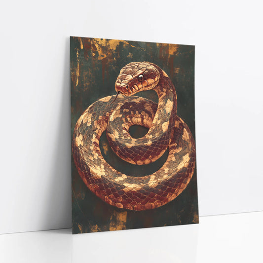 Ancient Serpent Coiled Snake Dark Academia art print