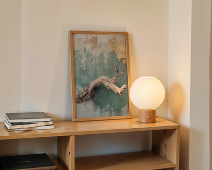 Driftwood Art Turquoise Wall Coastal Print in room