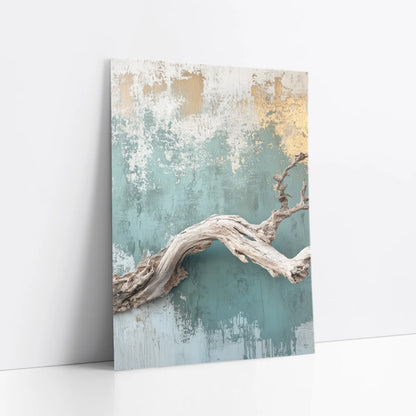 Driftwood Art Turquoise Wall Coastal Print art print
