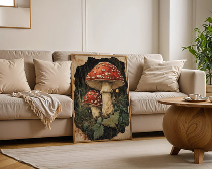 Dark Academia Mushroom Forest Shadows in room