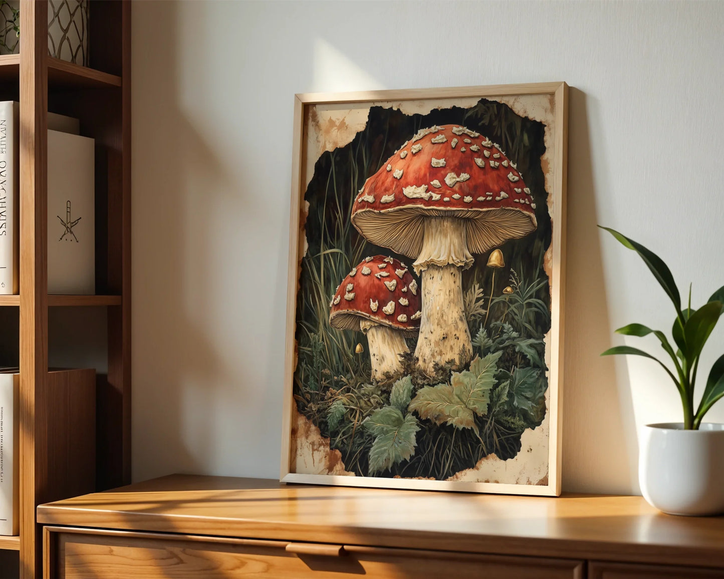 Dark Academia Mushroom Forest Shadows in room