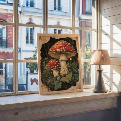 Dark Academia Mushroom Forest Shadows in room