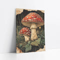 Dark Academia Mushroom Forest Shadows art print