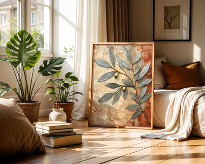 Metallic Olive Branch Fresco Style Boho in room