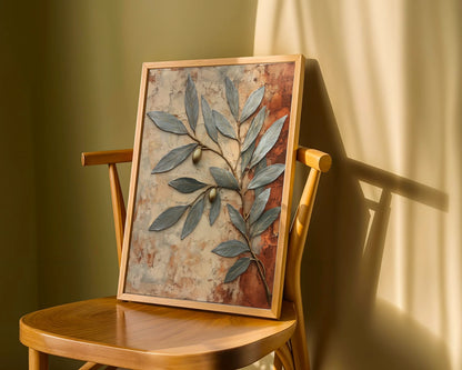 Metallic Olive Branch Fresco Style Boho in room