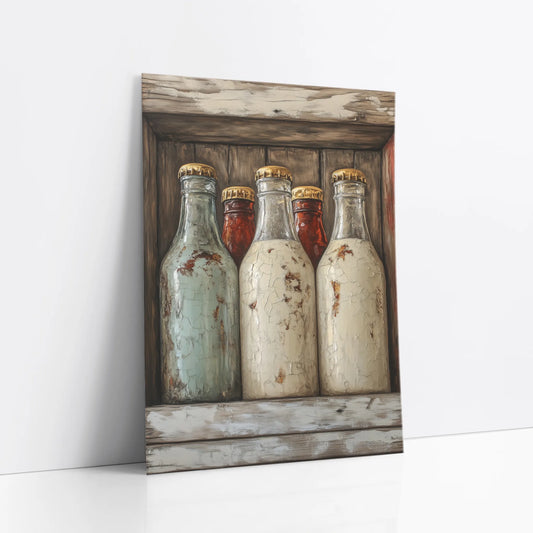 Milk Bottle Collection Farmhouse Shrine art print