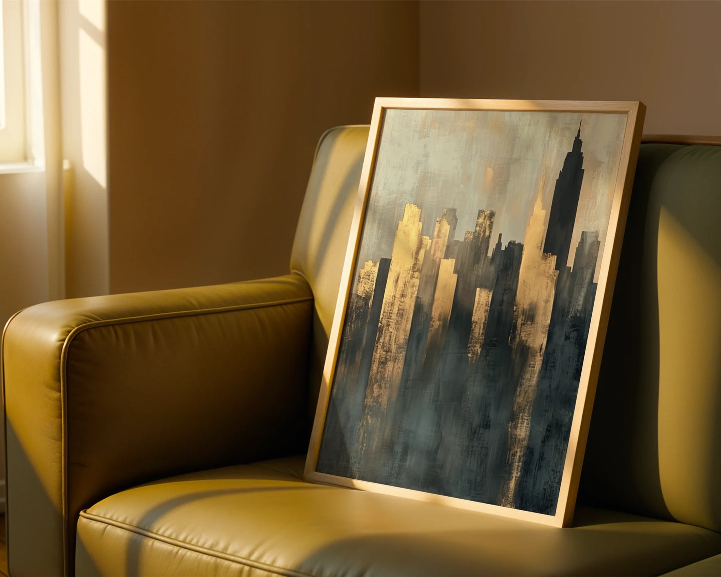 Gold City Skyline Storm Shadows Luxury in room