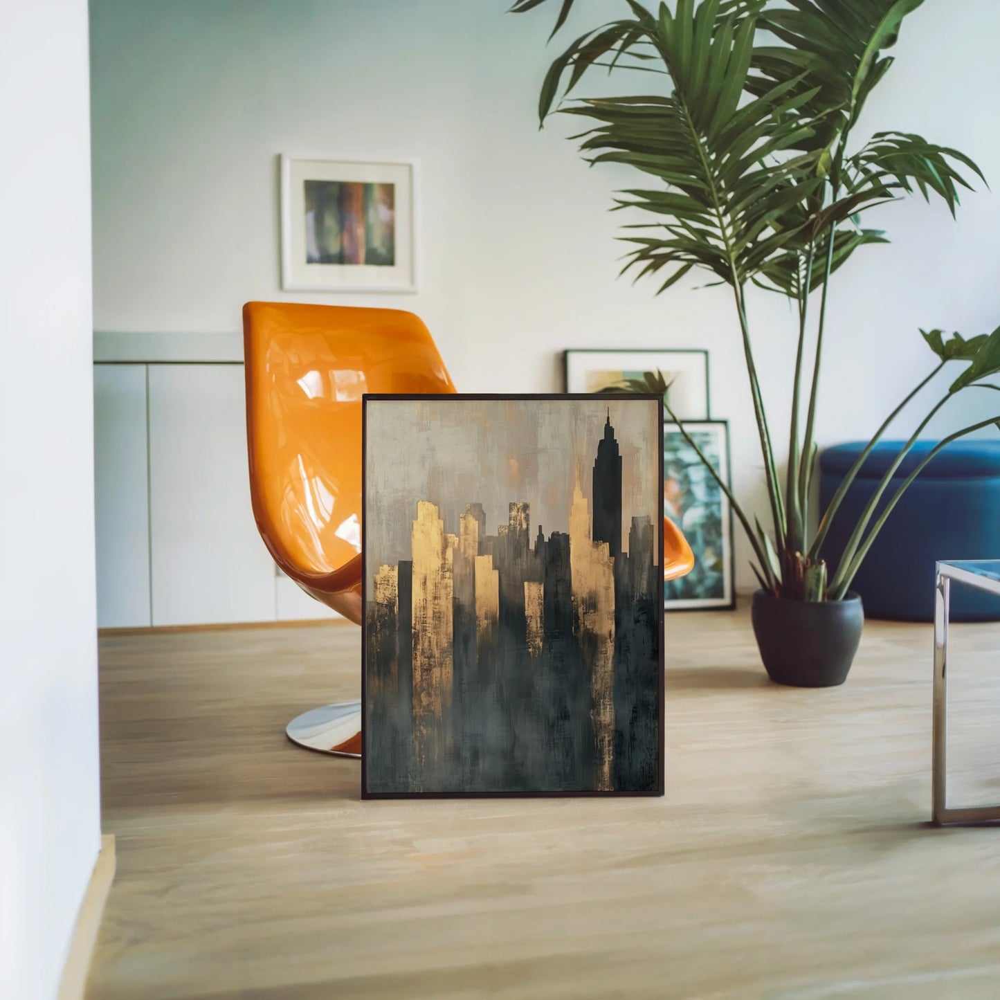 Gold City Skyline Storm Shadows Luxury in room