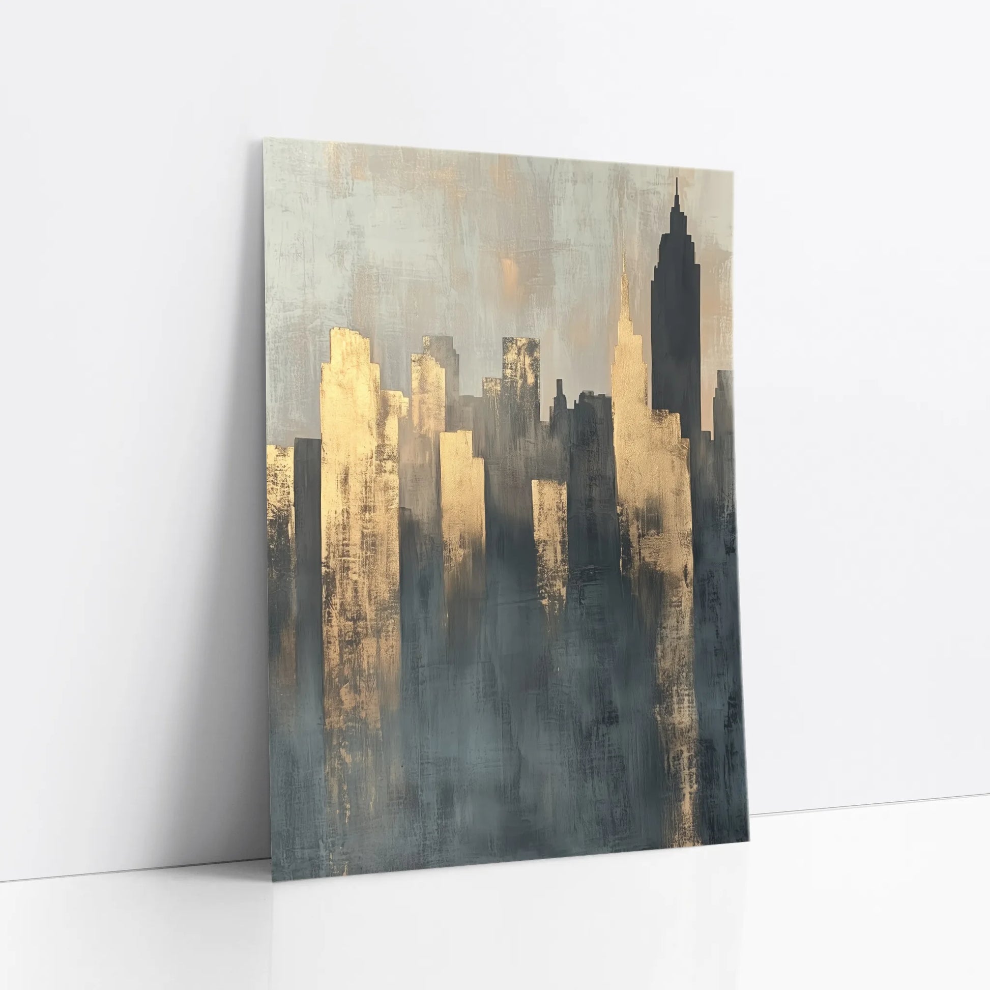 Gold City Skyline Storm Shadows Luxury art print