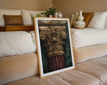 Antique Corinthian Column Art Classical Architecture in room