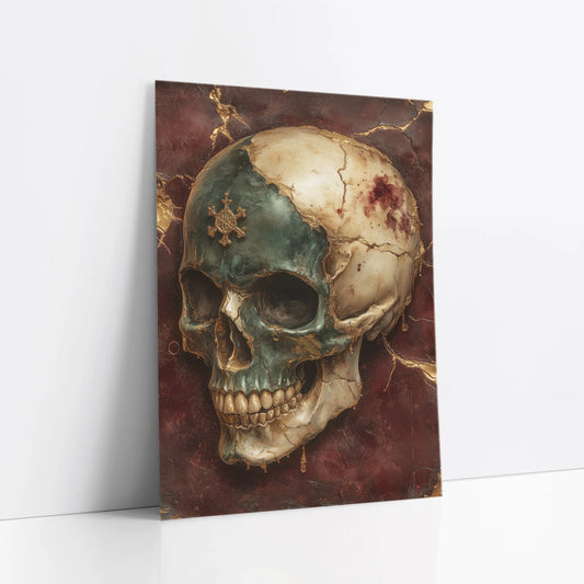 Luxury Skull Art Molten Marble Gothic art print