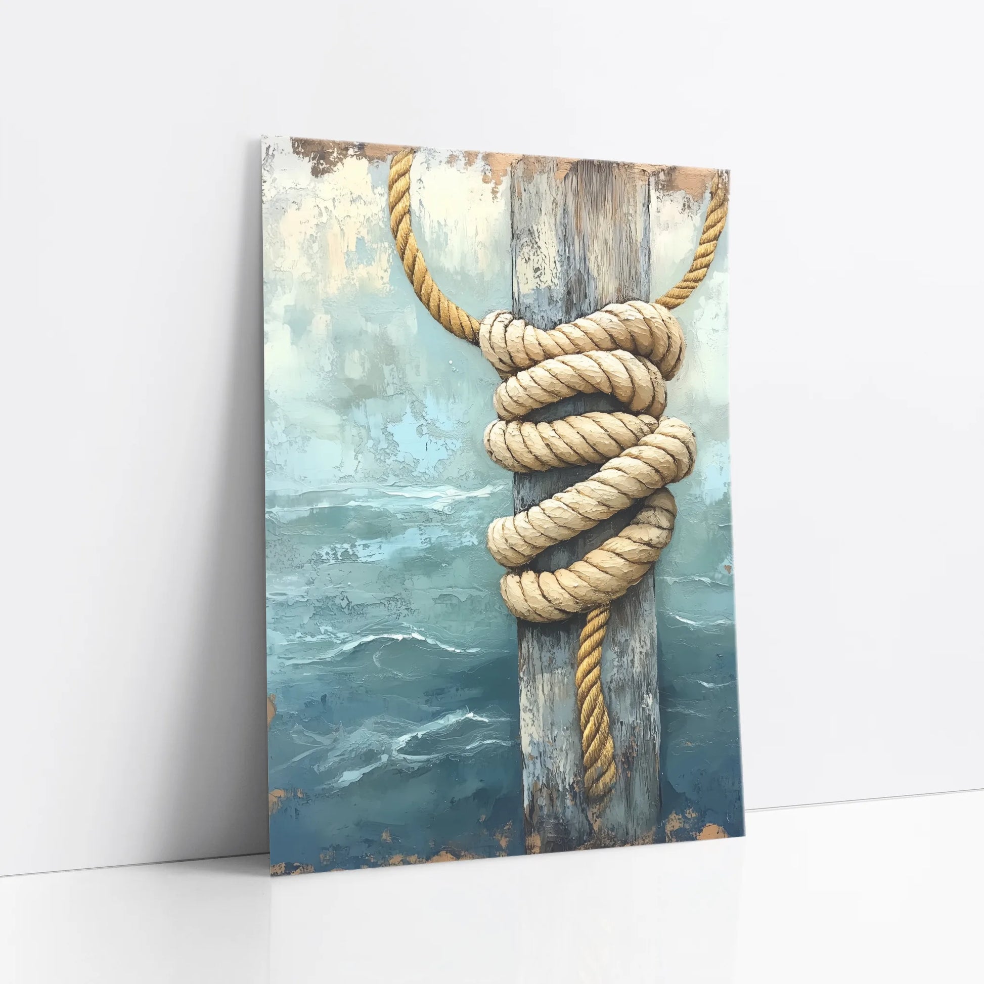 Nautical Rope Art Weathered Dock Post art print