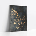 Gold Leaf Botanical Dark Moody Storm Clouds art print