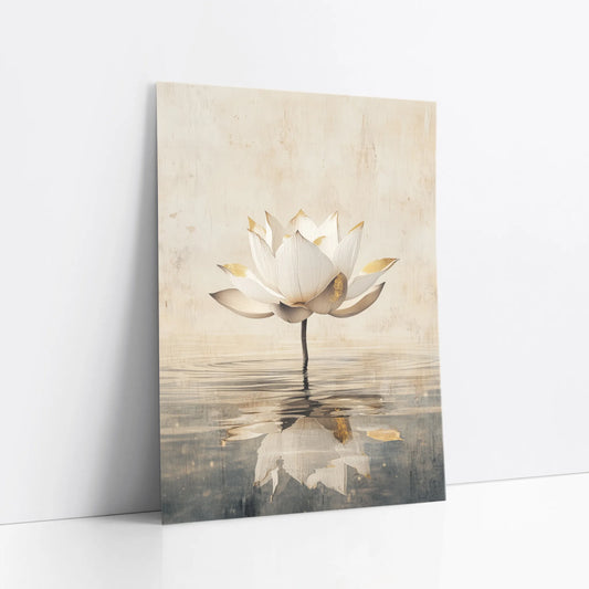 Gold Leaf Lotus Zen Meditation Room art print