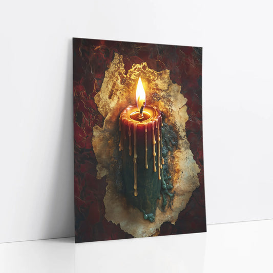 Gothic Candle Flame Melting Wax Tears art print