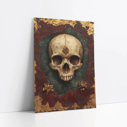 Gothic Skull Art Baroque Gold Leaf Cracked art print