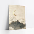 Moon Mountain Japandi Champagne Mist art print