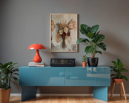 Dried Flower Bouquet Boho Botanical in room