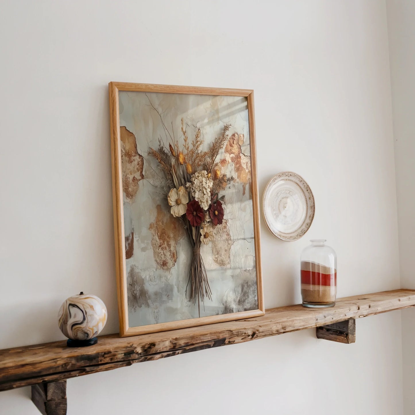 Dried Flower Bouquet Boho Botanical in room