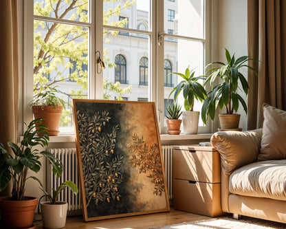 Olive Branch Textured Luxury Canvas Wall Art Gold Accents — Artisan-crafted olive branch canvas with raised brushstrokes for farmhouse chic interiors