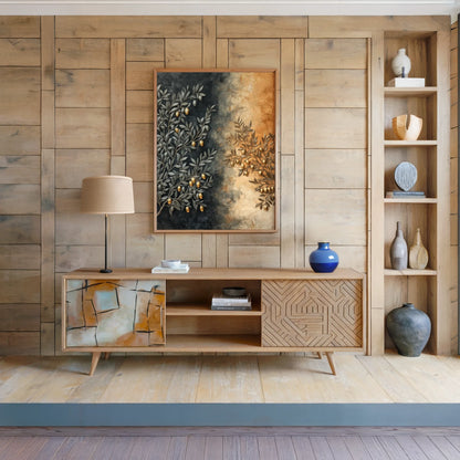 Olive Branch Textured Luxury Gold Accents in room