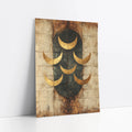 Ancient Moon Phases Gold Patina Seven Crescents art print