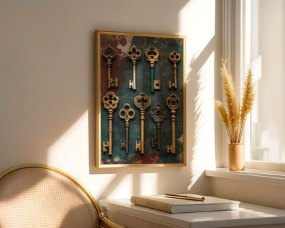 Skeleton Key Collection Dark Academia Nine Keys Art in room