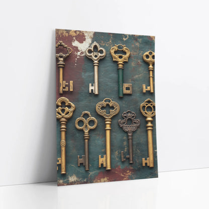 Skeleton Key Collection Dark Academia Nine Keys Art art print