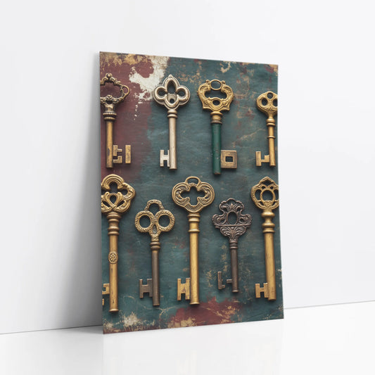 Skeleton Key Collection Dark Academia Nine Keys Art art print