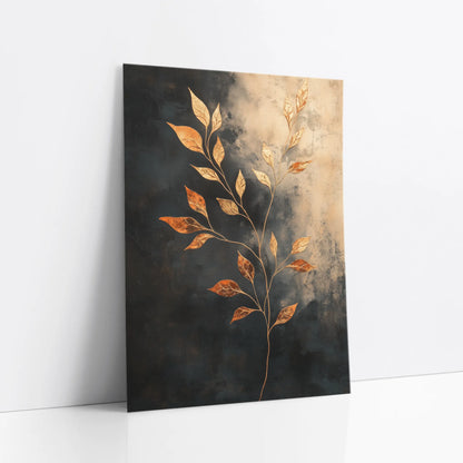 Copper Botanical Gilded Stems art print