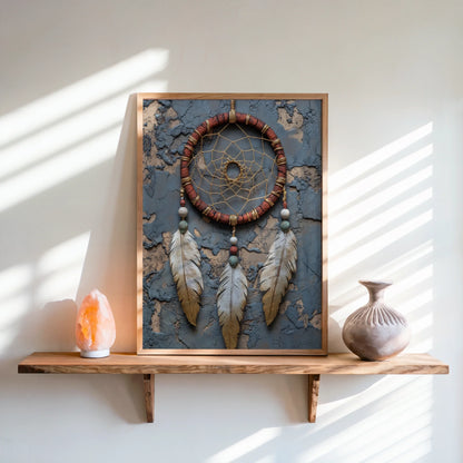 Dreamcatcher Boho Leather Wrapped in room